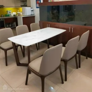 Bộ Bàn ăn Mặt đá Chân Gỗ Doxa (14)