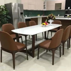 Bộ Bàn ăn Mặt đá Chân Gỗ Doxa (15)