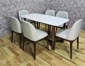 Bộ Bàn ăn Mặt đá Chân Gỗ Doxa (17)