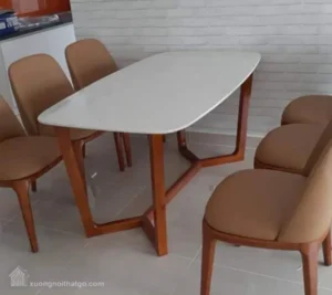 Bộ Bàn ăn Mặt đá Chân Gỗ Doxa (18)