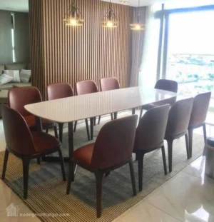 Bộ Bàn ăn Mặt đá Chân Gỗ Doxa (4)