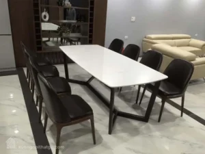 Bộ Bàn ăn Mặt đá Chân Gỗ Doxa (8)